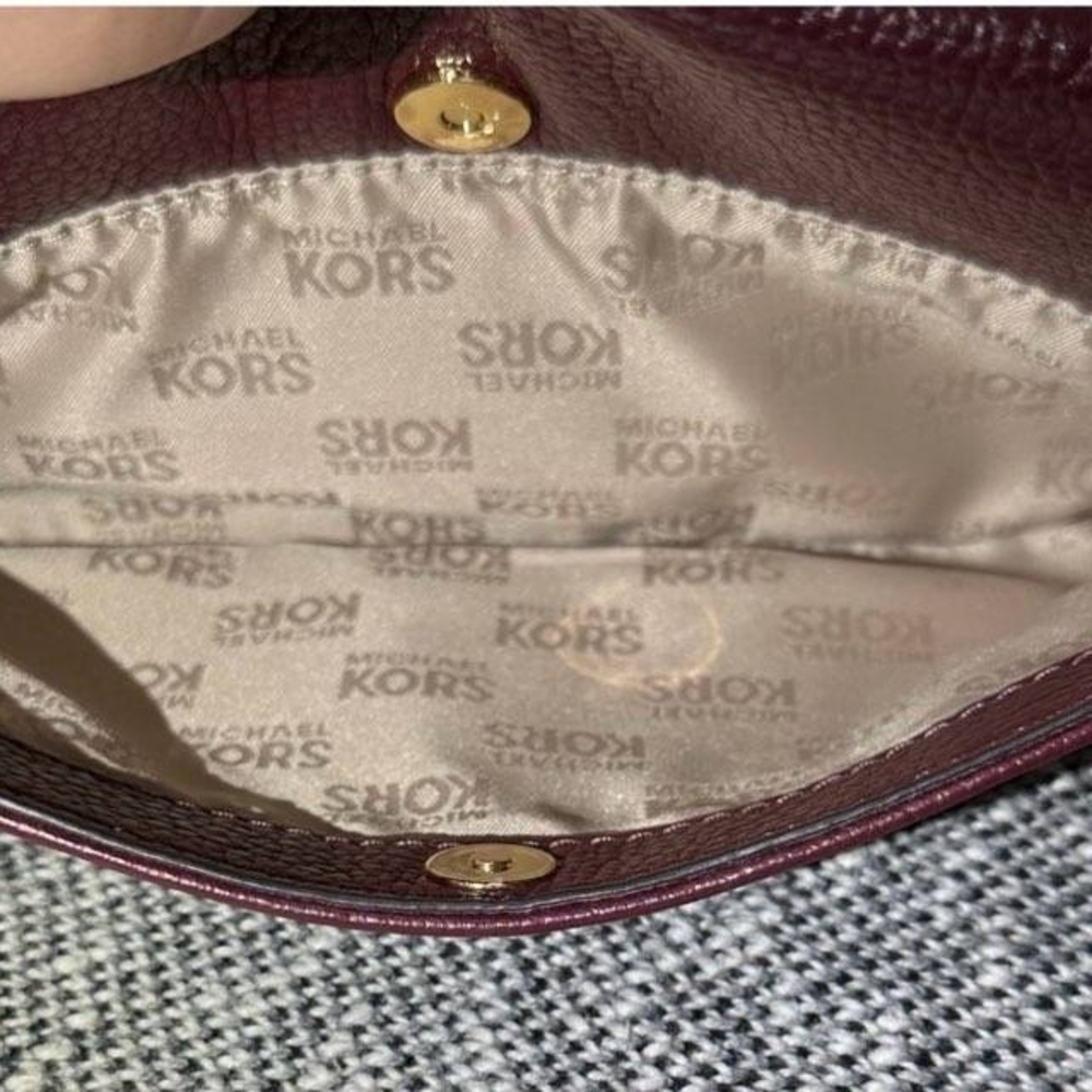 Michael Kors Burgundy Leather Shoulder Bag - Picture 7 of 8